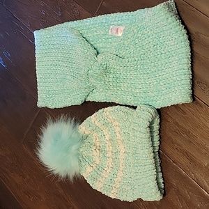 Chenille scarf and hat